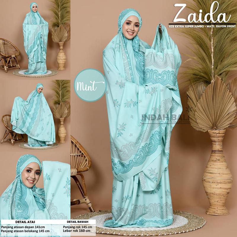 Mukena Zaida Extra Jumbo                                           Rekomendasi Inspirasi Model Mukena Lebaran Adem Dingin Jumbo 2in1 2 in 1 Polos Premium Terbaru 2022 Aesthetic TiktokShop