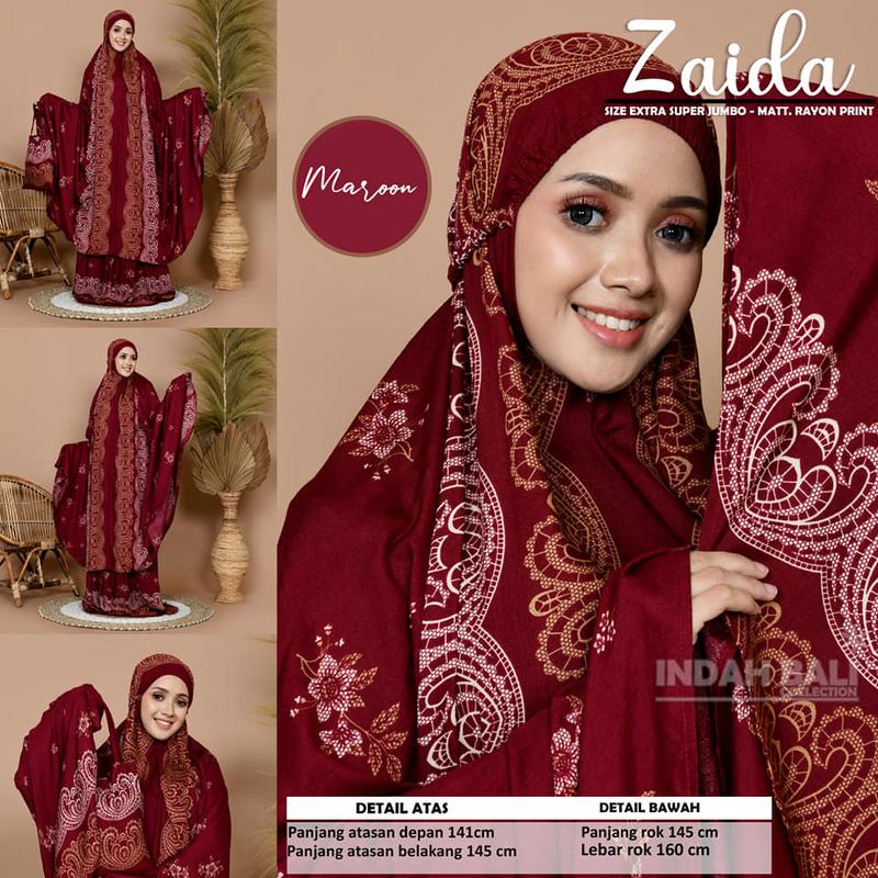 Mukena Zaida Extra Jumbo                                           Rekomendasi Inspirasi Model Mukena Lebaran Adem Dingin Jumbo 2in1 2 in 1 Polos Premium Terbaru 2022 Aesthetic TiktokShop
