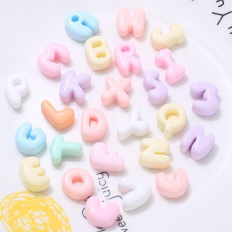 Charm Chữ Cái Trang Trí nhiều mầu sắc Mũ Bảo Hiểm, Ốp Lưng , làm đồ DIY, trang trí dép (Kèm Keo Dán)