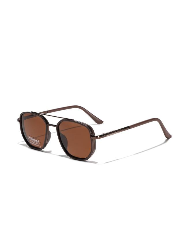 Summer 2025 Vintage Vacation Modern Frames Sunglasses for Everyday Use, Trendy Casual Sunglasses, Geometric Frame Double Beam Fashion Back To School Sunglasses, Designer Travel Beach Essentials