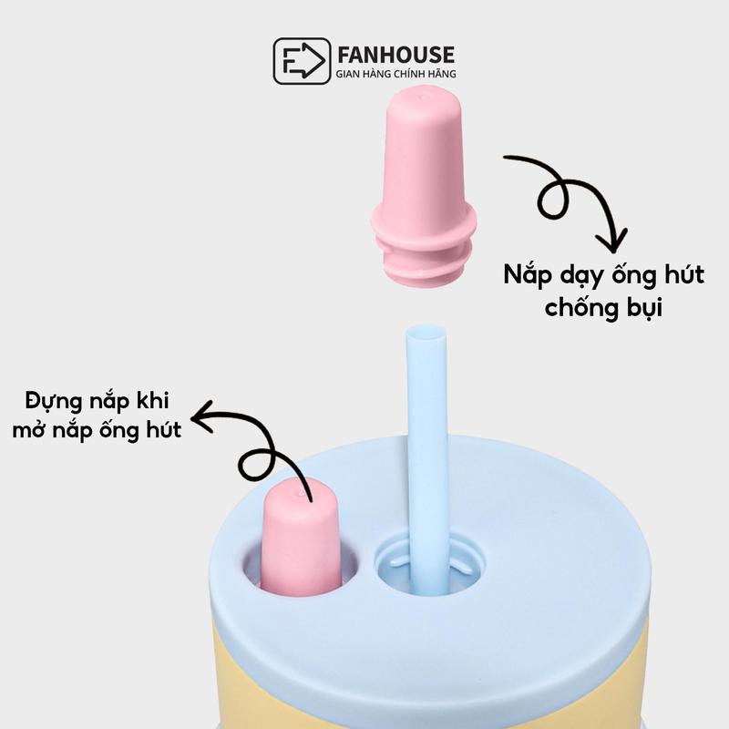 Ly giữ nhiệt Candy inox 316 cao cấp, bình giữ nhiệt 710ml có ống hút Fan House khắc tên theo yêu cầu
