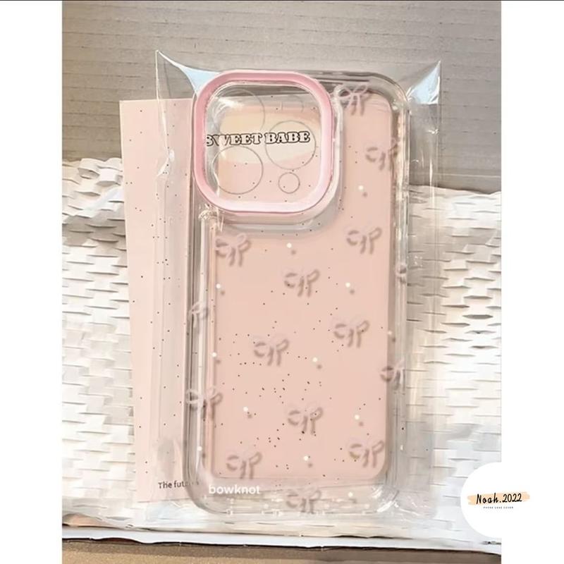 Ốp Điện Thoại Tương Thích Cho IPhone 11 15 12 14 16 13 Pro Max 7 8 Plus XR X XS Max SE 2020 Ốp Mềm Hình Nơ Hoa Trong Suốt Tình Yêu Có Vòng Tay