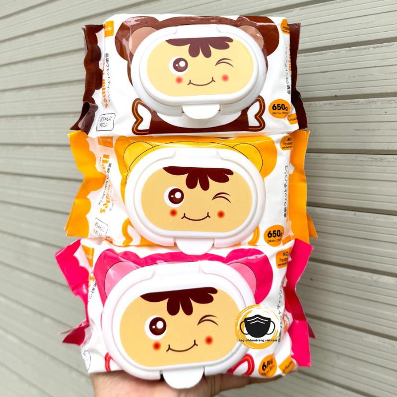 Thùng 10 bịch khăn ướt Baby Wipes 650g không mùi, không cồn an toàn cho bé.
