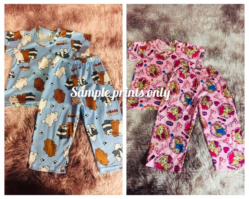 DTC- 1 PAIR KIDS TSHIRT PAJAMA TERNO (random color and print)