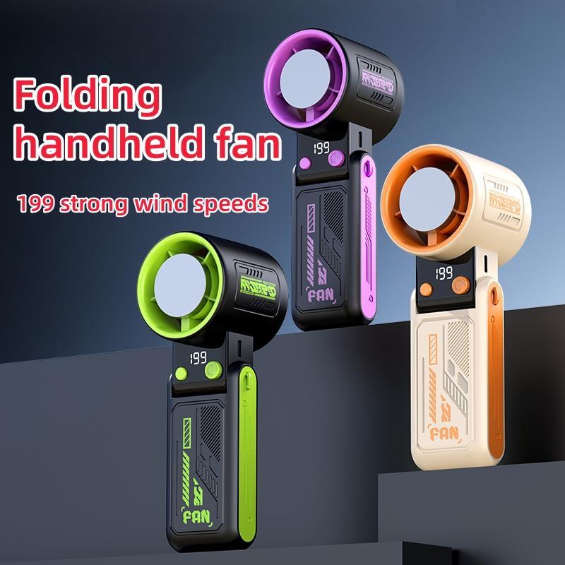 Portable Handheld Fan, 1pc Usb Rechargeable Mini Fan, Desktop Fan with 1800mah Battery, Adjustable Speed Fan for Travel and Beach Use, Multifunctional Fan, Multifunctional Cooling Fan