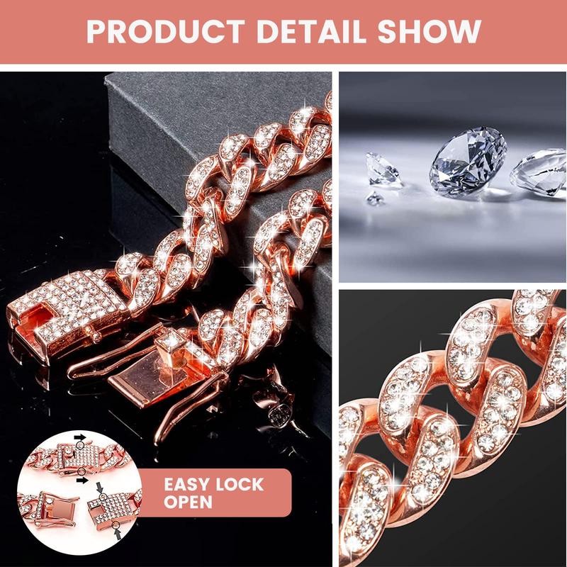 Rhinestone Decorated Dog Chain, 1 Count Pet Harnesses Necklace with Secure Buckle, Fashionable Pet Accessories for Small Medium Large Dogs, Pitbull Chain, Dog Stuff