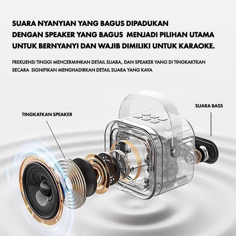 Smarteck Karaoke Bluetooth Speaker SK02 Mini Portable Speaker with MIC Full Bass Wireless ktv Cute Wireless Lucu Portabel Luar Ruangan Speaker Nirkabel