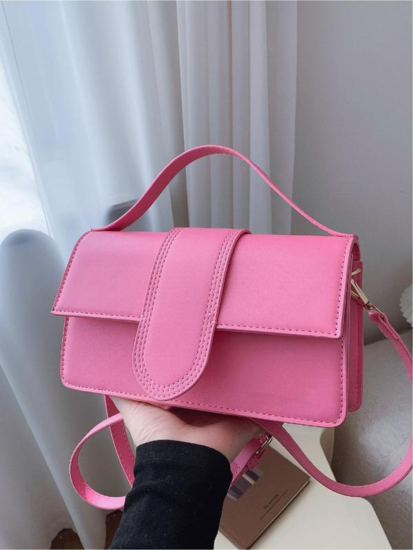 Women's Solid Color Stylish Square Bag, Casual Shoulder Bag, Casual Trendy Versatile High-quality Daily Commuting Bag