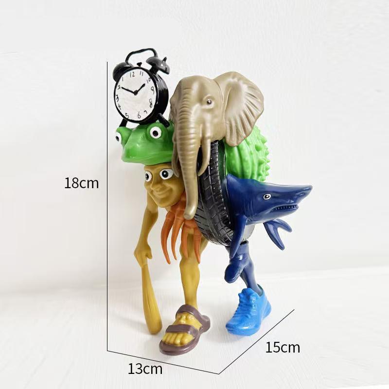 8pcs/Set Italian Brainrot Plastic Toy Action Figure,Tung Tung Tung Sahur Tralalero Tralala Decorative, Desktop Ornaments, Christmas, Birthday Gifts ,Animals