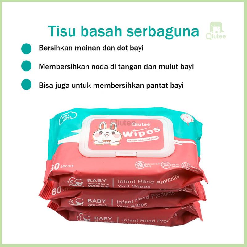 Wet Wipes Tisu Basah isi 80s Aman Untuk Bayi Baru lahir   wipe baby