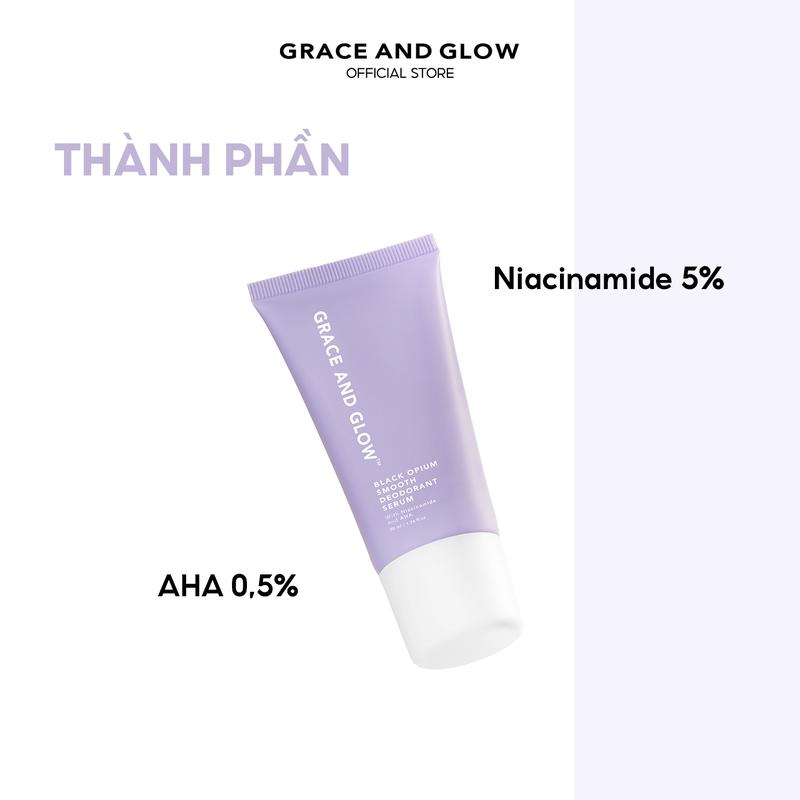 Lăn khử mùi Grace and Glow Smooth Deodorant Serum với Niacinamide và AHA