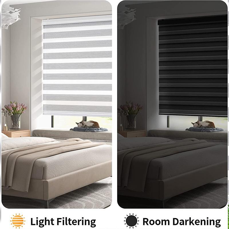 60/80/100/120/140/160/180 Width Modern Korean Venetians Duo Roller Window Curtain blinds for window Blinds Curtain korean office home bathroom Living Window Sun Light Protection Environmental Friendly Brown Blinds