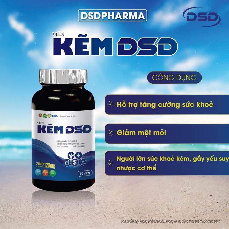 [Tặng bọt vệ sinh Nam khi mua bất kì sản phẩm] Kẽm DSD 30 Ngày 60 Ngày bổ sung kẽm - Viên uống DSD bổ sung Kẽm Biozinc | Hộp 2 lọ x 30 viên, Túi 30 viên