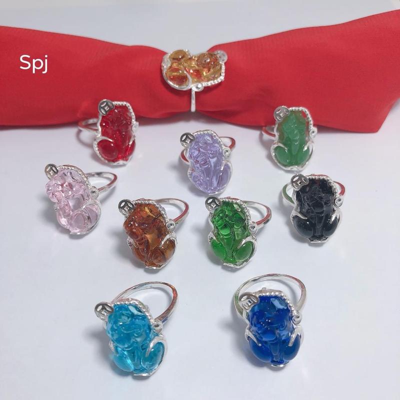 Nhẫn nghê bạc ta MAINOMI đủ màu phong thuỷ độc đáo