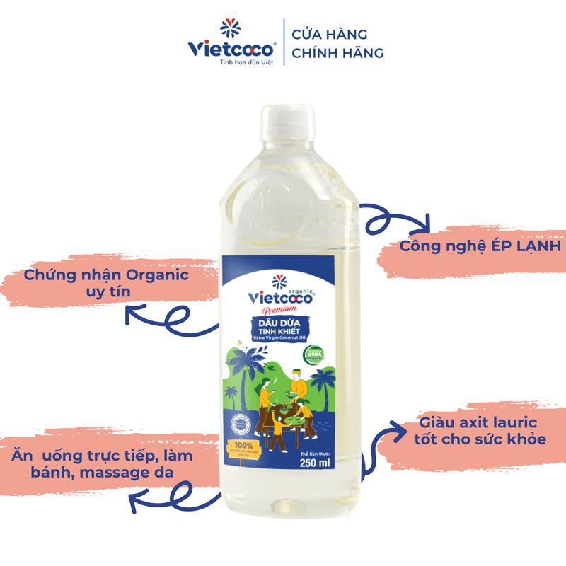 Dầu dừa tinh khiết Organic VIETCOCO - 250ml